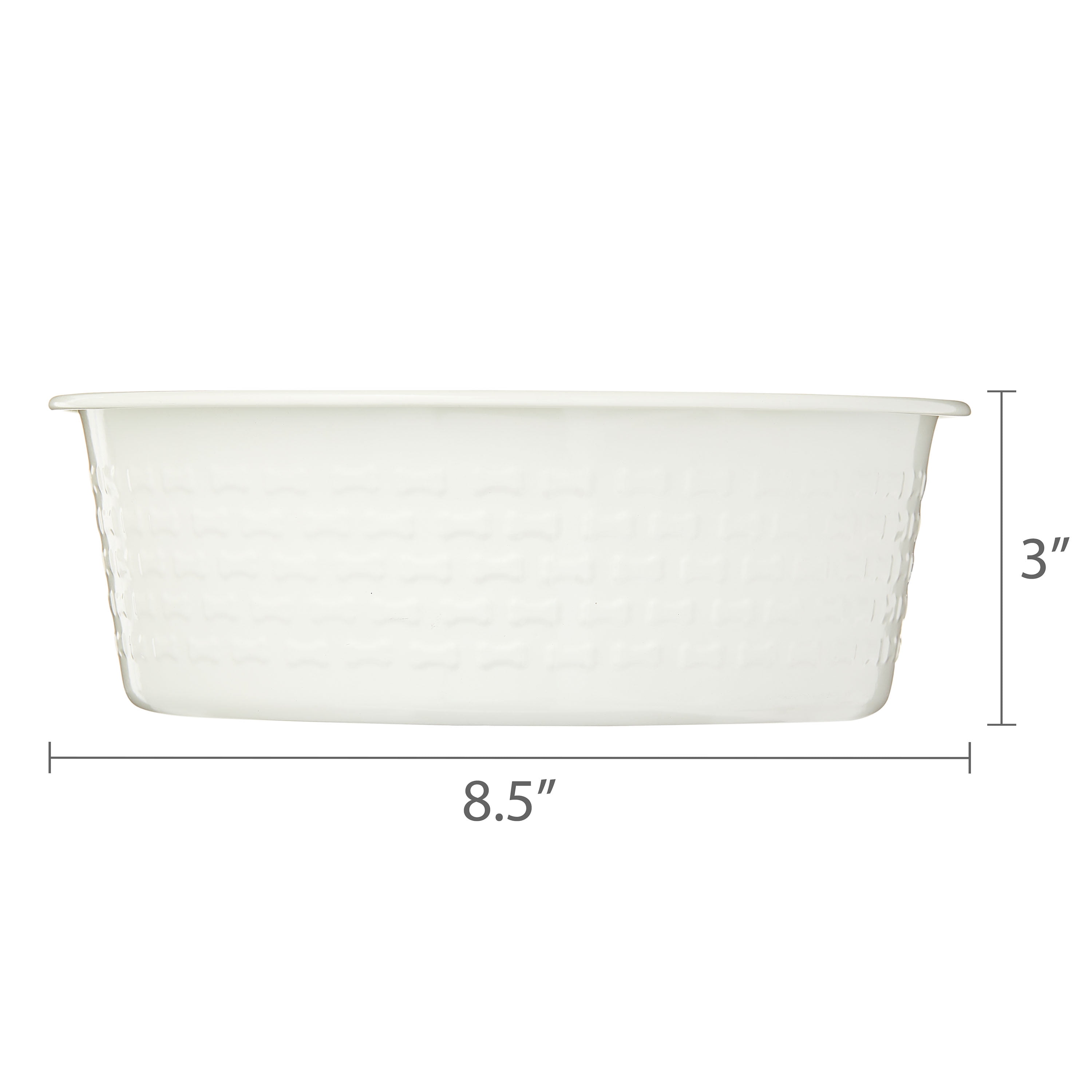 Vibrant Life Large 7.5-Cup Stainless Steel Bone Textured Pet Bowl, White