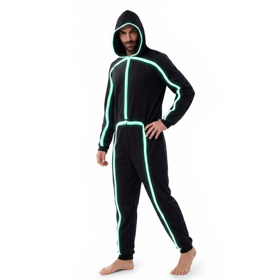 Joyfy Halloween Adult Glow in The Dark Costume, Unisex Led Skin Costume Bodysuit for Halloween Themed Party Dress up Cosplay