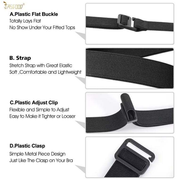 Syhood 4 Pieces Elastic Belt For Women No Buckle Buckless Belt Stretch Belt  Invisible Elastic Belt Unisex For Jeans Pants