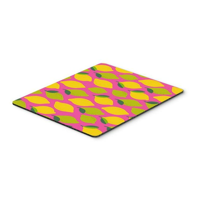 Lemons & Limes on Pink Mouse Pad, Hot Pad or Trivet