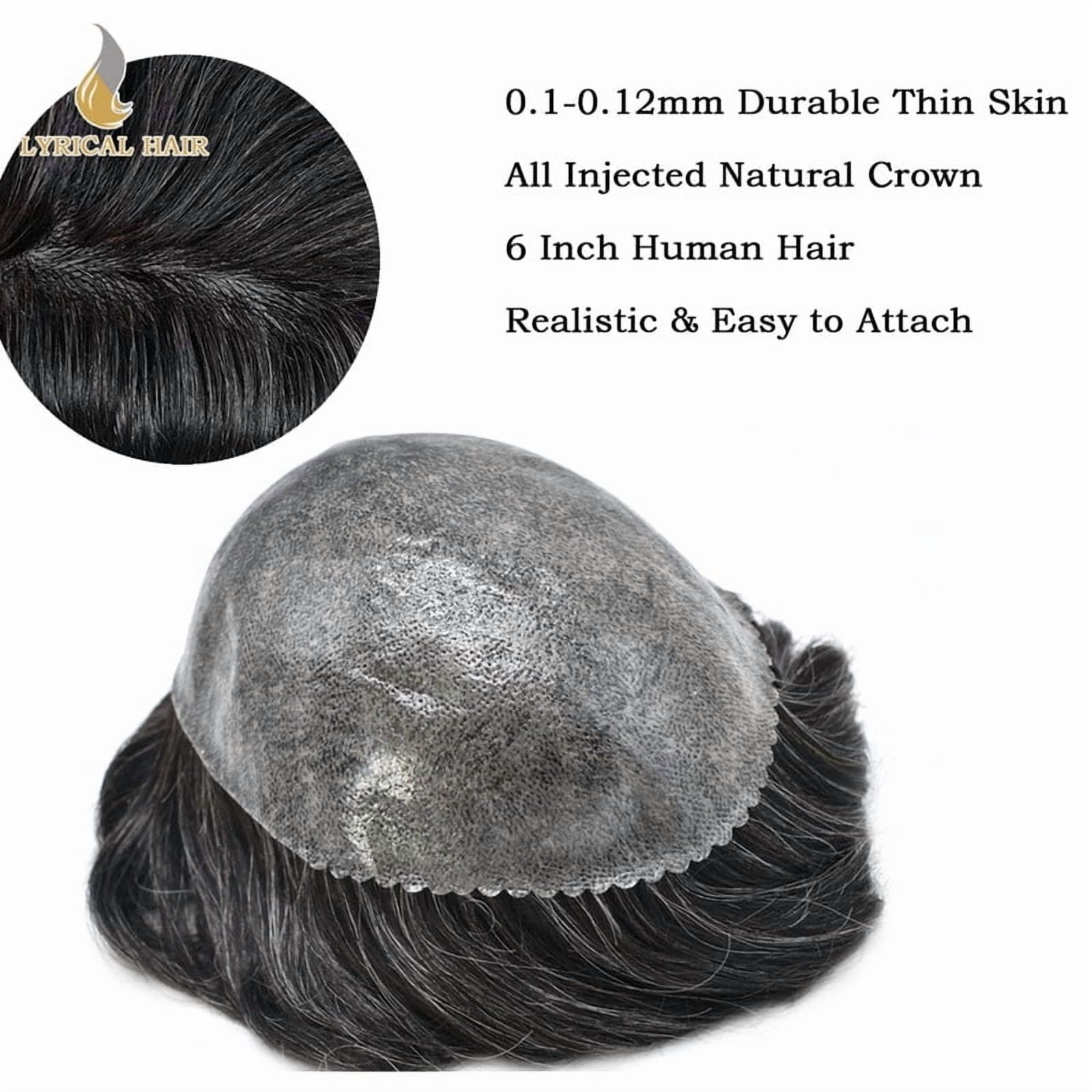 LYRICAL HAIR Mens Hairpiece French Lace Toupee Hair for Men Human Hair Replacement Systems Fine Mono Mens Wig Male Hair Prosthesis