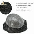 thumbnail image 3 of LYRICAL HAIR Mens Hairpiece French Lace Toupee Hair for Men Human Hair Replacement Systems Fine Mono Mens Wig Male Hair Prosthesis, 3 of 6