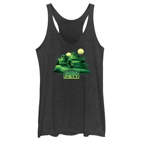 Women's Star Wars: The Book of Boba Fett The Hutt Twins Racerback Tank Top Black Heather 2X Large
