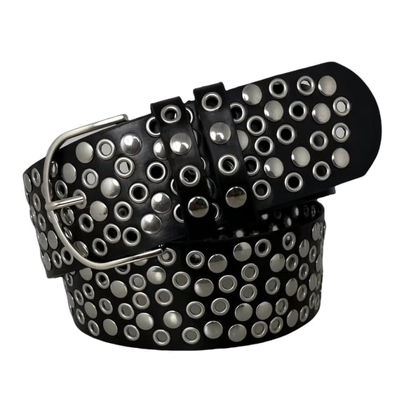 Yauxim Belt Punk Rivet Studded Belt with Full Studs for Men and Women Classical and Cool Designs Great for Street Wear Pants Decors