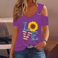 thumbnail image 4 of Tops de Hombro Frío para las Mujeres Día de la Independencia Impreso Fuera Del Hombro Blusa con Cuello en V, Fuera Del Hombro de las Mujeres, 4 of 4