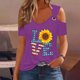 thumbnail image 2 of Tops de Hombro Frío para las Mujeres Día de la Independencia Impreso Fuera Del Hombro Blusa con Cuello en V, Fuera Del Hombro de las Mujeres, 2 of 4