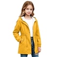 thumbnail image 4 of ZBSOKO Girl Rain Jackets Waterproof Hooded Windbreaker Cinched Waist Full Zip Outdoor Raincoats with Pockets for Hiking Sizes 5-16 Years, 4 of 6
