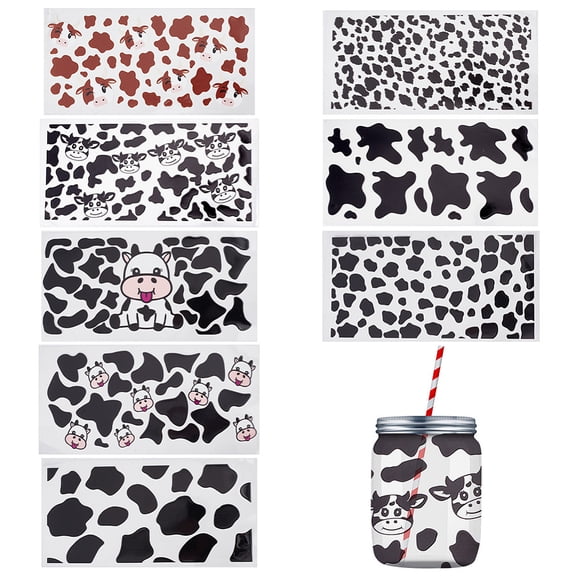 8 Styles Cow Transfer Stickers