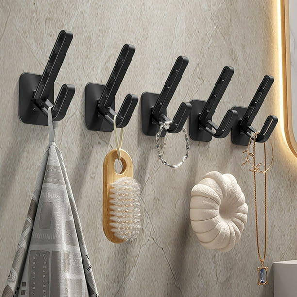 Fiudx Juego de Ganchos de Pared, Adhesivo Resistente Sin Necesidad de Taladrar, Elegante Acabado Blanco Leche, Solución Versátil para Guardar Ropa, Bolsos y Llaves, Instalación Sin Daños, Diseño Comp