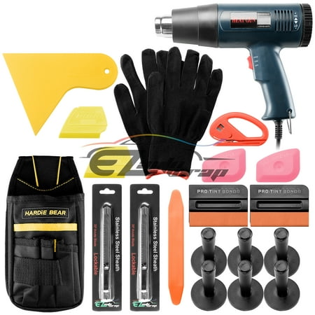 Professional Vinyl Wrap Film Application Tool Kit Scratchfree Felt Squeegees Heat Gun Lil Chizlers Gloves Tool Bag Snitty Cutter 30 Degree Razor Knife Magnets