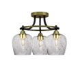 thumbnail image 1 of Paramount 3 Light Semi-Flush In Matte Black & Brass Finish With 6" Smoke Bubble Glass, 1 of 1