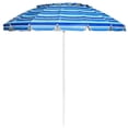 thumbnail image 1 of Costway Sombrilla de Playa Parasol Regulable con Protección Solar UPF50+ Inclinable Portátil de Exterior Jardín Raya Azul 2,2 x 2,45 m, 1 of 9