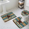 thumbnail image 3 of Vintage Country Star Bathroom Rugs Set Texas Star Non Slip Absorbent Soft Bath Mats 3 Piece Set with Bathroom Rug, U-Shaped Floor Mat, Toilet Seat Cover Small Size, 3 of 9