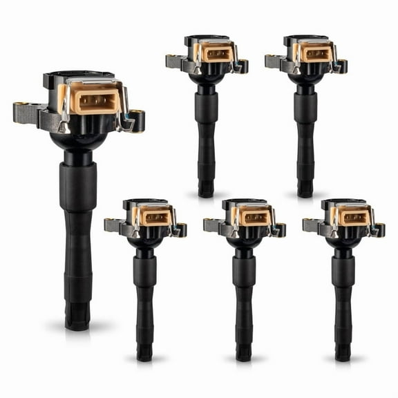 Set of 6 ISA Ignition Coil Pack For BMW 328I 528I M3 Z3 E36 E46 E31 E38 E39 E53 E721 E720 E383 Land Rover 2.5L 2.8L 3.0L 3.2L 5.4L Replacement for C1239 UF-300 UF-354 UF300 UF354
