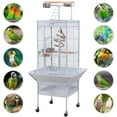 thumbnail image 3 of Alden Design 61.5" Rolling Metal Bird Cage with Play Top, White, 3 of 10