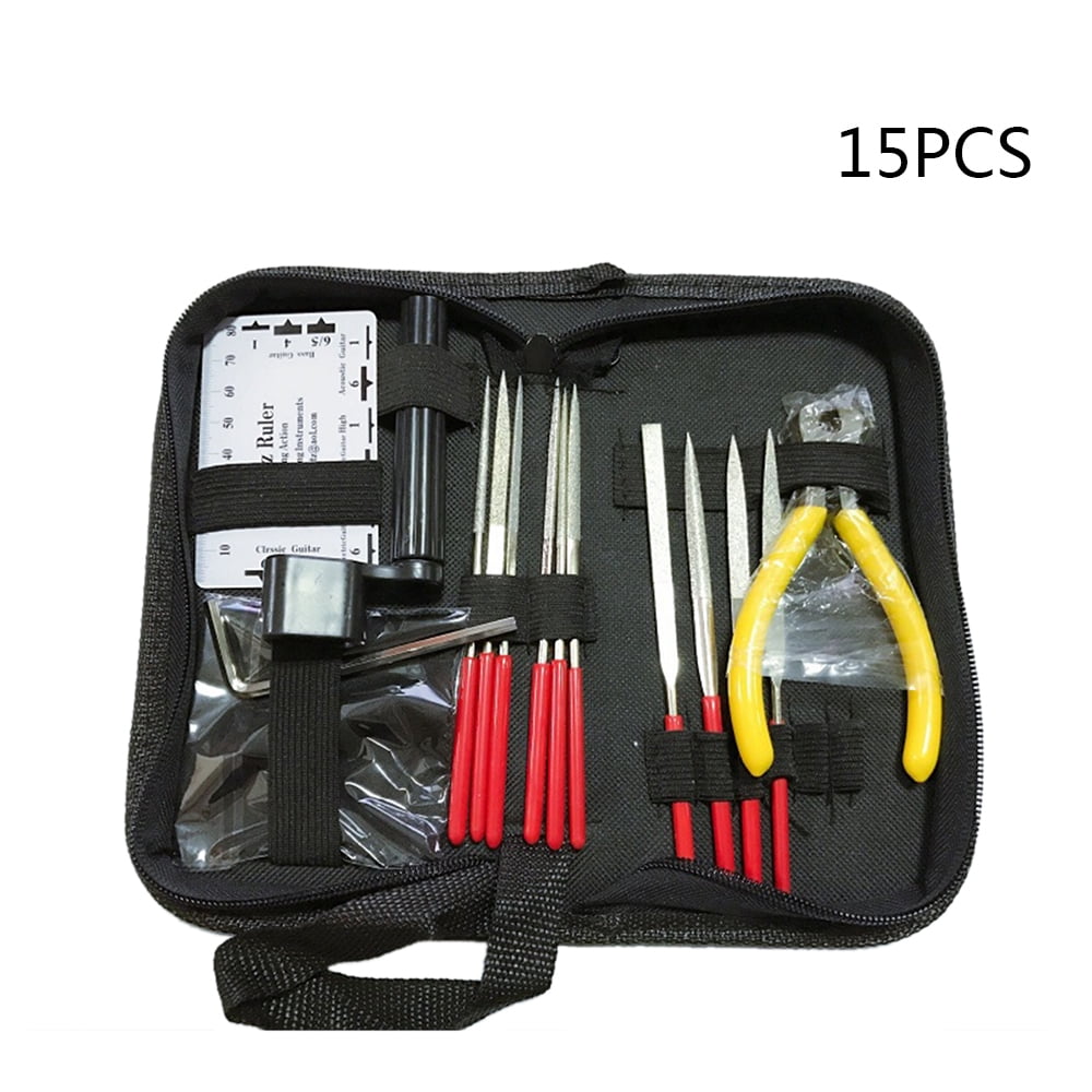 15Pcs Guitar Care Tool Maintenance Tech Kit Set Guitar Fret Repairing Tools