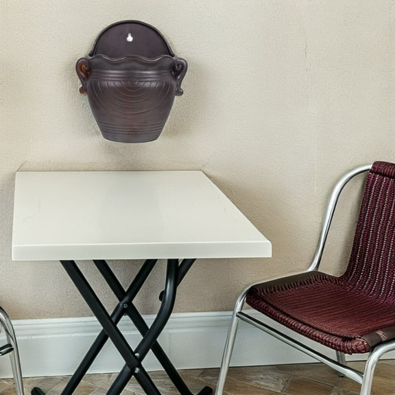 Hemoton Vintage Hanging Wall Planter Ceramic Flower Pot Dark Brown for Plants Small Succulents 3.5 Inch