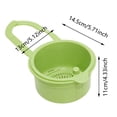 thumbnail image 4 of Kitchen Sink Strainer Basket, Hanging Sink Drain Basket with Openable Bottom Cover, Multifunctional Kitchen Sink Strainer Press Automatic Dumping Basket（Green）, 4 of 6