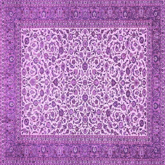 Ahgly Company Indoor Square Persian Purple Traditional Area Rugs, 3' Square