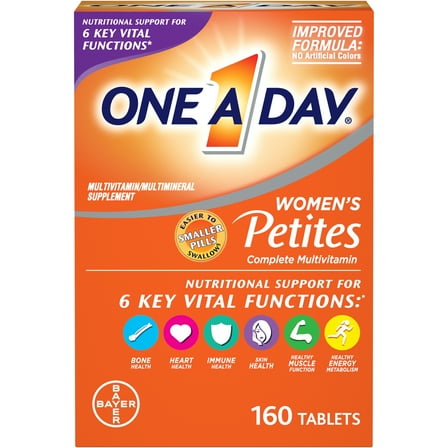 One A Day Women's Petites Tablets, Multivitamins for Women, 160 Ct