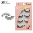 thumbnail image 1 of Longs Cils Naturels, Faux Cils 4 Paires de Cils imitation 3D, Réutilisables, Noirs, 1 of 7