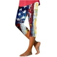thumbnail image 2 of Tnhcen Women's Independence Day Print Yoga Pants – High Waisted Stretchy 7/7 Leggings with Spandex-Polyester Blend USA Flag Design Active Wear Comfort Fit S-4XL, 2 of 5