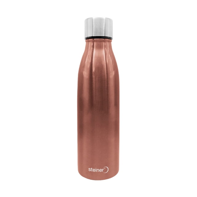 Termo Steiner Doble Pared, Tapa con Botón 360° Acero Inoxidable 450 ML Bronce