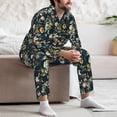 thumbnail image 7 of Naloa Watercolor Floral Men’s Pajamas Set - Long Sleeve Button Down Sleep Shirt and Pajama Bottoms Sleepwear Set-Large, 7 of 7