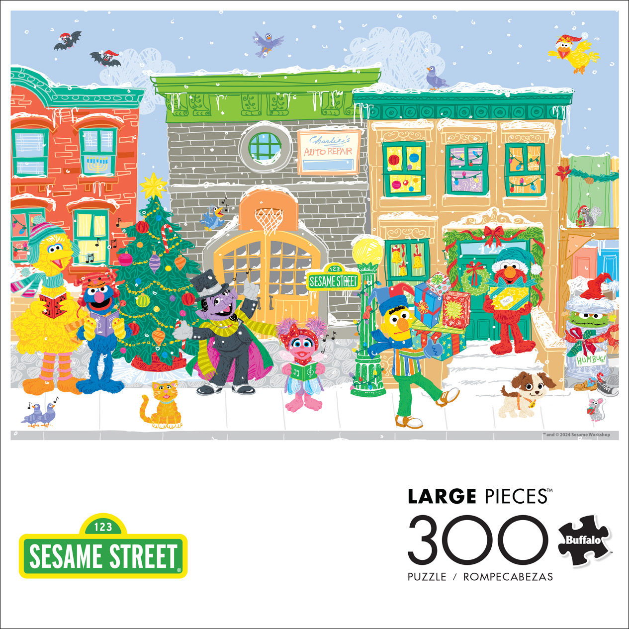 Buffalo Games 300-Piece Carolers on Sesame Street Interlocking Jigsaw Puzzle for Adults Ages 14+