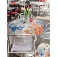 thumbnail image 5 of Outdoor Tablecloth with Umbrella Hole for Patio/Picnic/Party/Camping, Navy Blue Starfish Coastal Waterproof Table Cloth Round Cover Washable, Nautical Coral Summer Beach Ocean (Dia 60"), 5 of 9