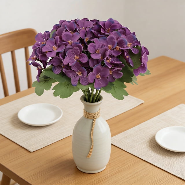 Hortensias artificiales realistas de plástico | Tallos florales artificiales de aspecto natural para la decoración del hogar | Arreglos para ramos de novia, salones de banquetes y centros de mesa
