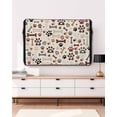 thumbnail image 3 of Outdoor TV Cover 40 to 43 Inch Weatherproof, Cat Dog Paw Print Waterproof TV Screen Protector for Outside Decor with Zipper and Pocket 40"L x 25"H , Retro Brown Bones, 3 of 7