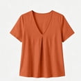 thumbnail image 4 of cfhntfmh Spring Tops for Women Casual V Neck Cotton Blend Shirts Short Sleeve Loose Fit Lightweight Blouse Tunics, 4 of 7