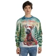 thumbnail image 4 of Merry Christmas Santa Reindeer Antlers Scottish Terrier Sleigh Xmas Winter Holiday All Over Print 3D Sweatshirt Unisex Merch Scottie Dog Lover Gifts - 00023, 4 of 6
