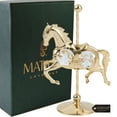 thumbnail image 4 of Matashi 24K Gold Plated Crystal Studded Carousel Horse Ornament – Single Piece Decorative Figurine for Home or Office, 4 of 5