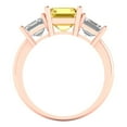 thumbnail image 4 of 4.0ct square emerald cut yellow natural citrine 14k rose gold 3 stoneBridal Wedding Engagement Promise Anniversary Ring for Women size 10.25, 4 of 7