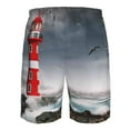 thumbnail image 6 of Kll 3d Lighthouse In The Surf Men'S Casual Summer Beach Shorts Hawaiian Shorts With Pockets-Large, 6 of 9