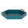thumbnail image 2 of Kate and Laurel Lipton Modern Hexagon Tray, 18 x 18, Teal, Midcentury Decorative Serving Tray for Storage and Display, 2 of 8