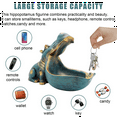 thumbnail image 2 of Figurine Candy Dish & Key Bowl Unique Resin Hippopotamus Statue for Office Desk & Entry Table Decor,Gold, 2 of 8