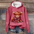 thumbnail image 2 of NinXxx Women's Cow Print Pullover Festive Western Graphic Sweatshirt Watermelon Red XXL, 2 of 4