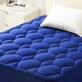 thumbnail image 3 of WQSPRING Mattress Topper & Protector 2-in-1, 8-21"Deep Pocket Warm Mattress Pad Pillow Top, 600GSM Quilted Fitted Cover for Back Pain Relief, Breathable & Machine Washable (Blue, Full), 3 of 9