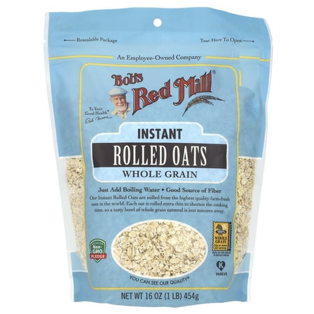 Bob's Red Mill Whole Grain Instant Rolled Oats Bag, 16 oz Creamy