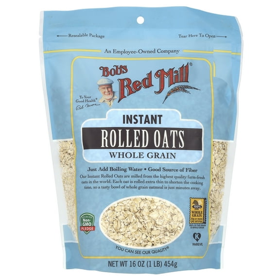 Bob's Red Mill Whole Grain Instant Rolled Oats Bag, 16 oz Creamy