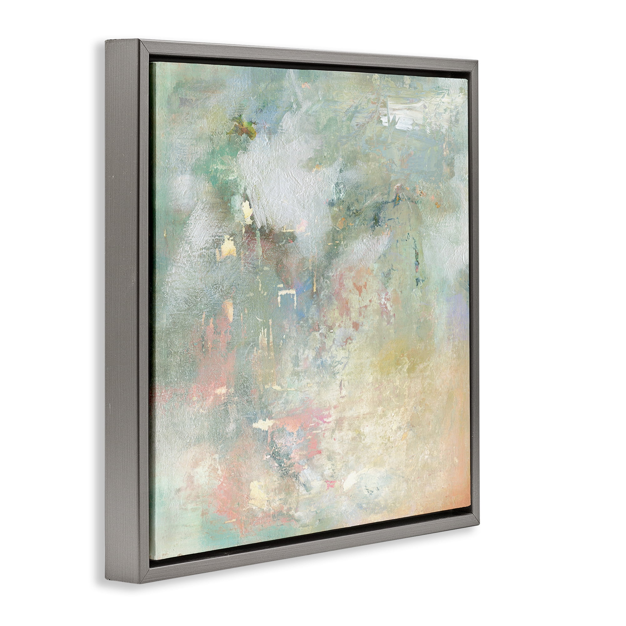 Stupell Industries Ethereal Brushstroke Harmony Gray Framed Floater Canvas Wall Art, design by Carol Robinson
