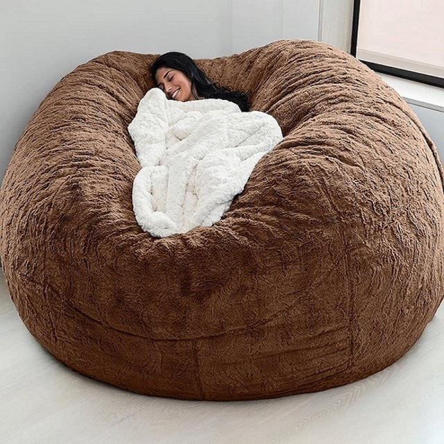 Funda de sofá Inicio Esponja Cama Bean Bag Funda para silla Funda para dormitorio doble Balcón Sofá TOMSHOO Camello