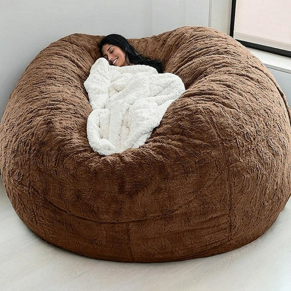 TFixol Home Sponge Bed Bean Bag Chair Cover Slipcover Double Bedroom Balcony Large Couch Round Soft Fluffy Cover No Fillings Only Cover