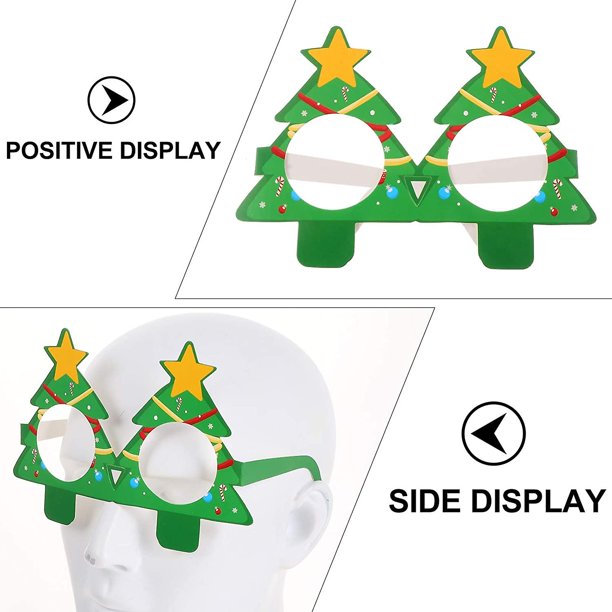Traje de Navidad Gafas Papel Fiesta de Navidad Anteojos Fiesta de niños Gafas Decoraciones Divertidos Marcos de anteojos Juguetes para Navidad Favores de vacaciones-Navidad Decora