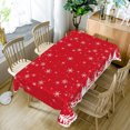 thumbnail image 2 of Nanqianyi Winter Snowflake Christmas Tablecloths 60x84 inch Rectangle, Snow Trees Elk Printed Red Table Cloths for Xmas Family Gatherings Decor, 2 of 11