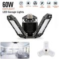 thumbnail image 1 of LNGOOR LED Garage Light 60w  6000LM Adjustable Garage Lighting 6000LM Daylight Deformable Garage Ceiling Lights Shop Light with 3 Panel Fixtures for Garage Workshop Warehouse Barn [Energy Class A+], 1 of 1