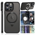 thumbnail image 1 of Beiyoyo Magnetic for iPhone 13Promax(6.7) Case [Compatible with Magsafe] with Stand, [Military Grade Drop Protection] Shockproof Translucent Back Slim Protective Phone Case, Black, 1 of 7